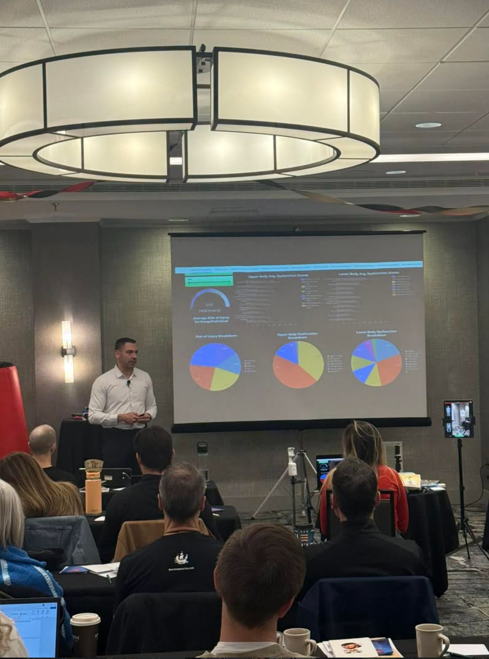 Dr. Comeau presenting group movement data