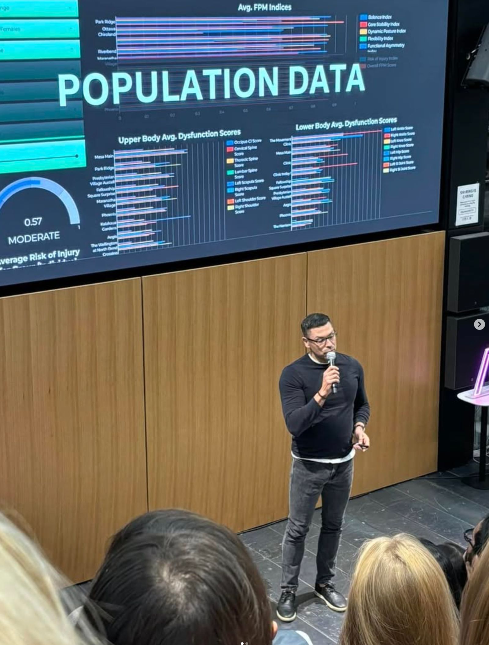 Dr. Comeau presenting population movement data